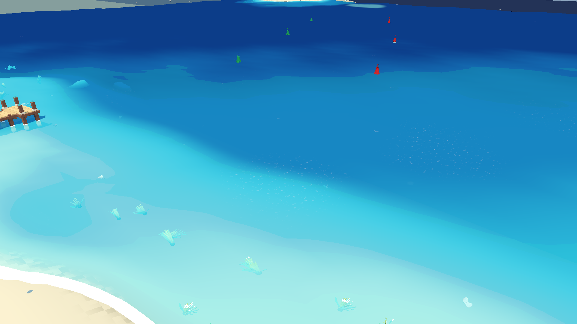 Classic layered water with saturated depth bands